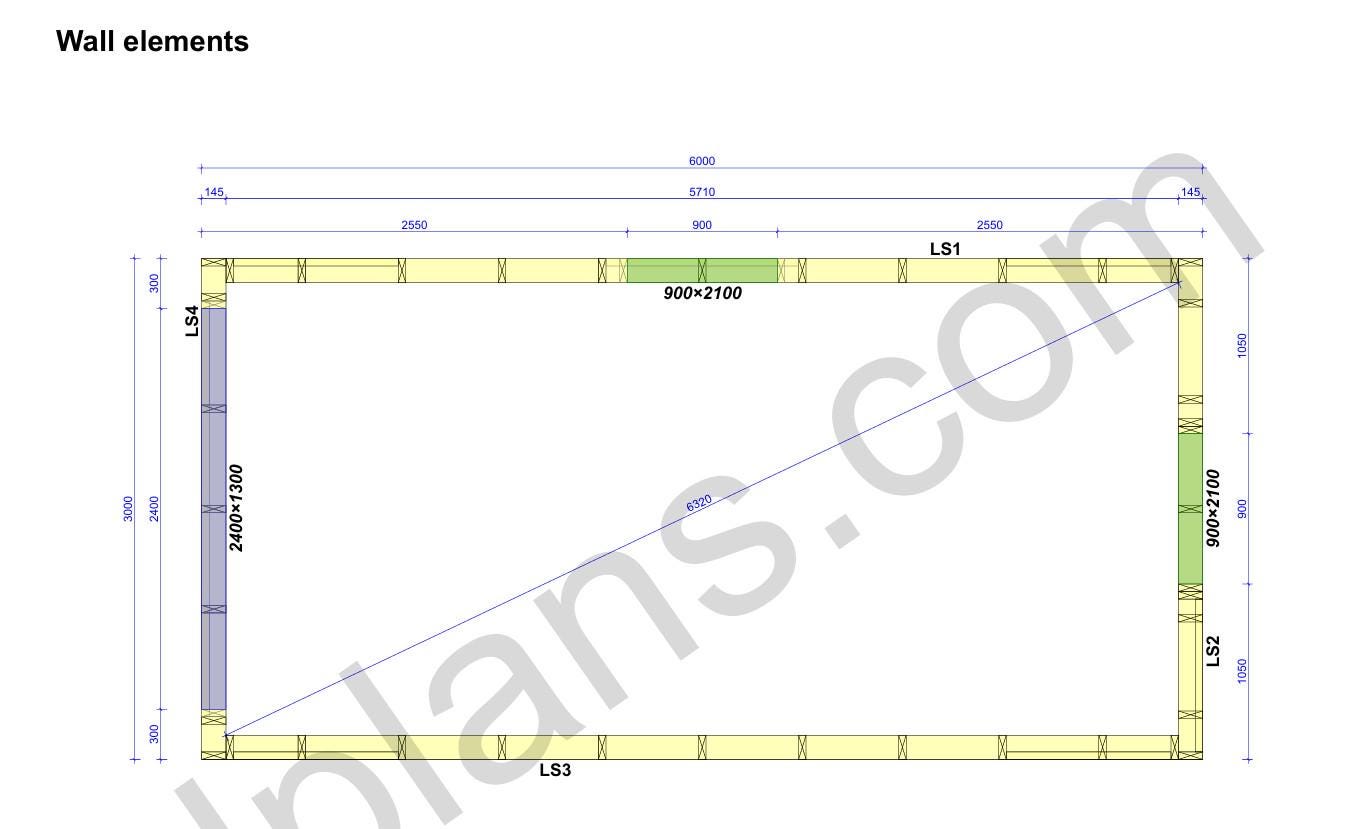 19' 8" x 9' 10" Baupläne für Holzrahmenhütte | Kleiner Geräteschuppen Bauplan