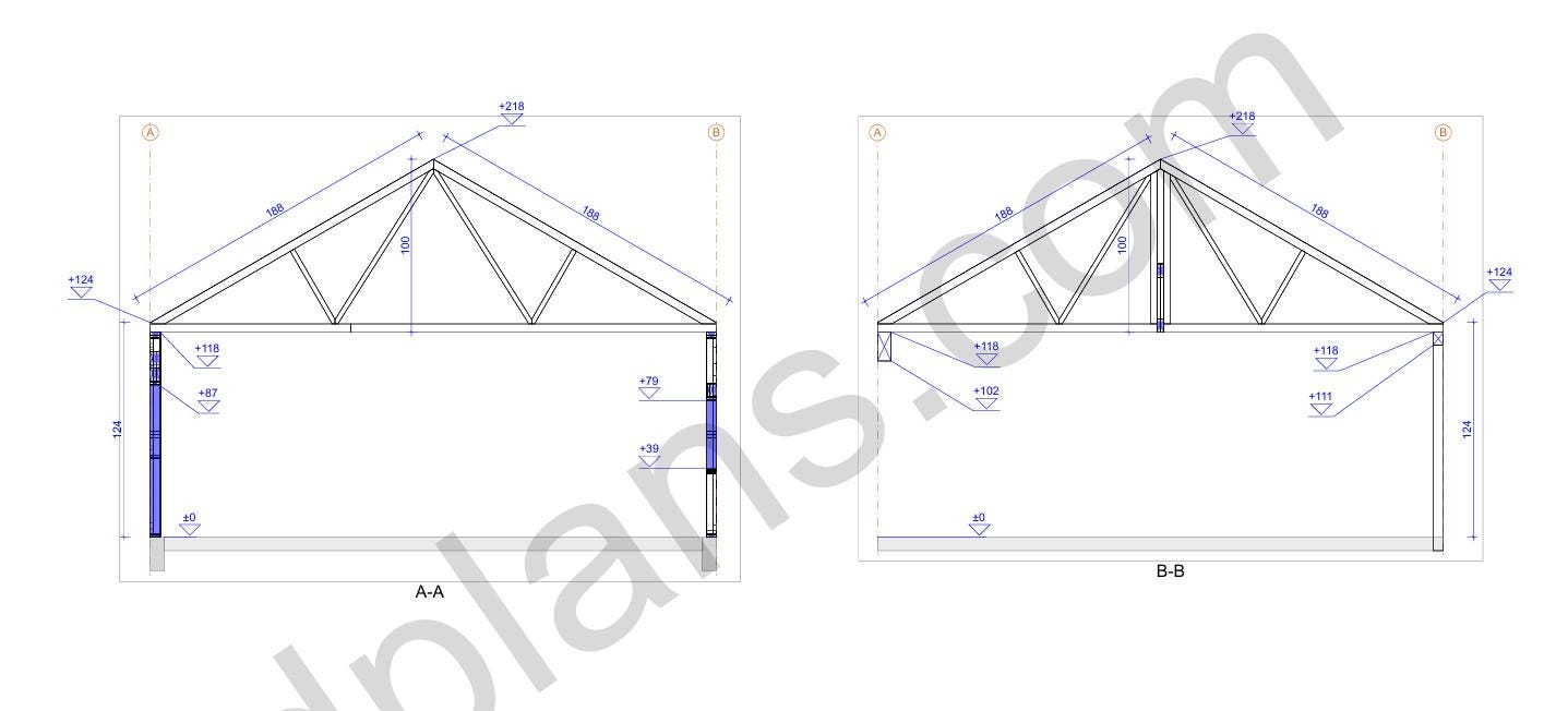 27' 2" x 56' 9" Garage with Carport Plans | Large Garage-Carport