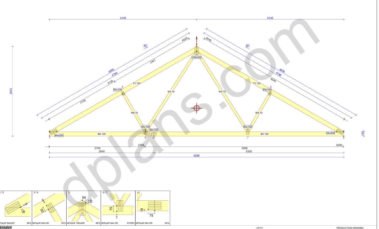 27' 2" x 56' 9" Garage with Carport Plans | Large Garage-Carport