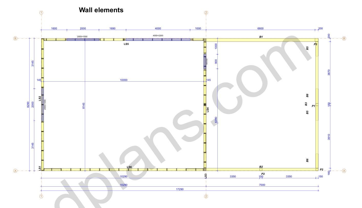 27' 2" x 56' 9" Garage with Carport Plans (Inverted)