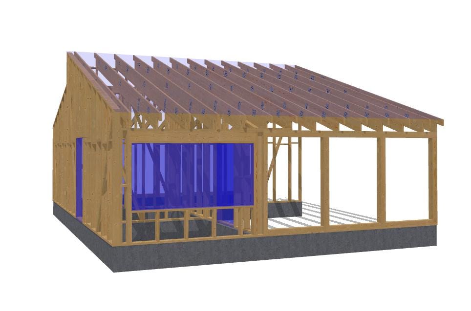 25' 11" x 32' 6" Baupläne für Doppelcarport mit Stauraum | Doppelcarport-Bauplan PDF