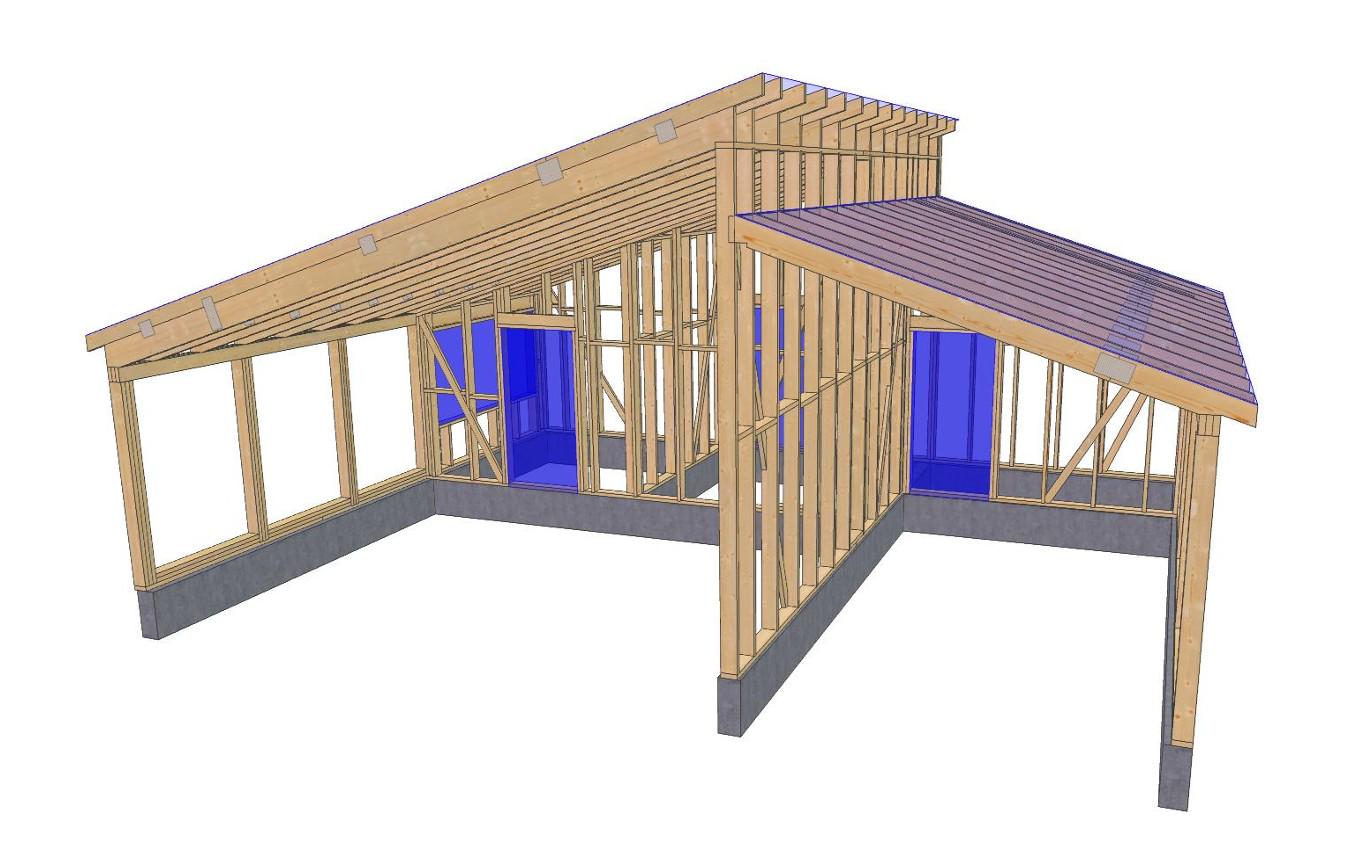 25' 11" x 32' 6" Baupläne für Doppelcarport mit Stauraum | Doppelcarport-Bauplan PDF