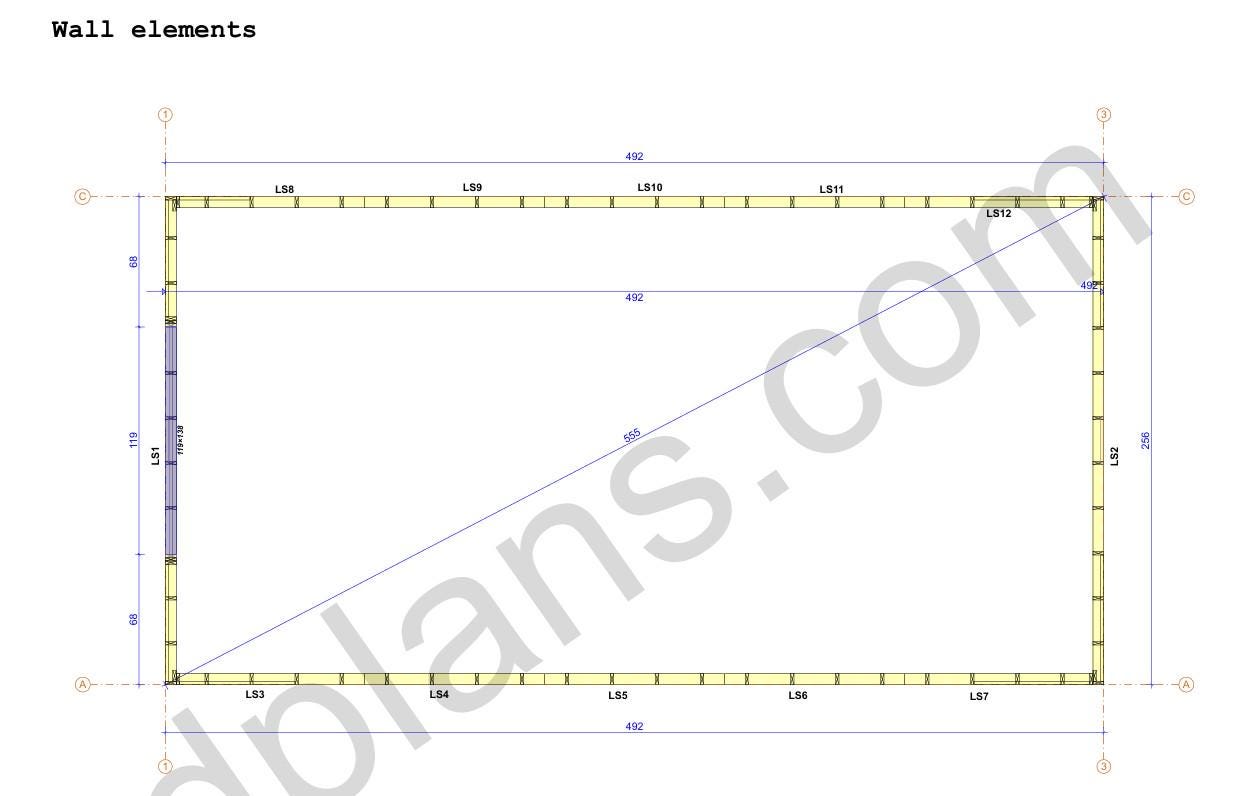 21' 4" x 41' 0" Elevated Garage Plans with 13' Height