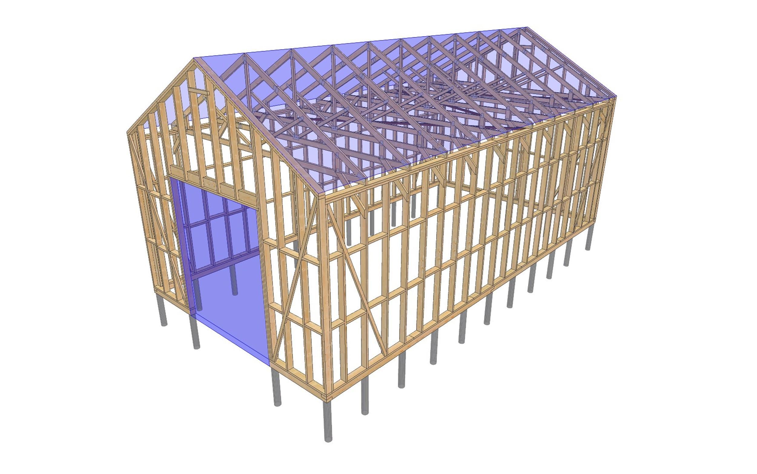 21' 4" x 41' 0" Elevated Garage Plans with 13' Height
