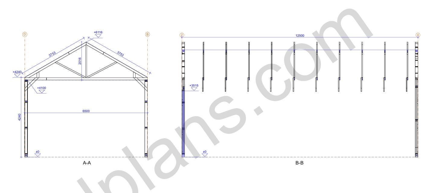 21' 4" x 41' 0" Elevated Garage Plans with 13' Height