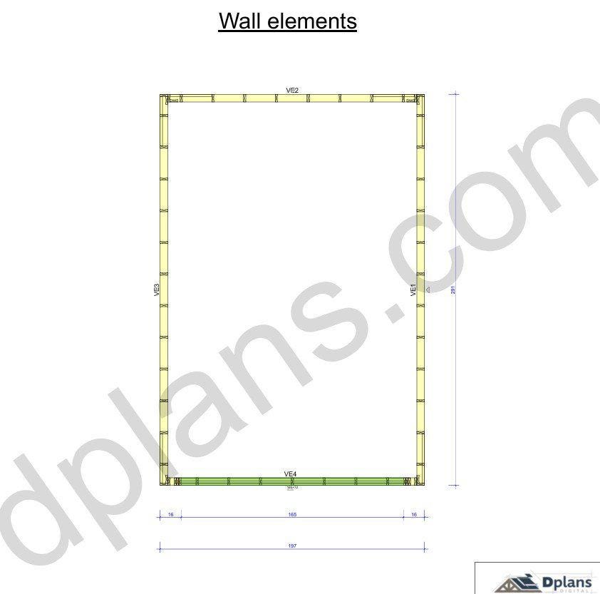 24' 3" x 16' 5" Garage Plans | Instant Download Construction Plans