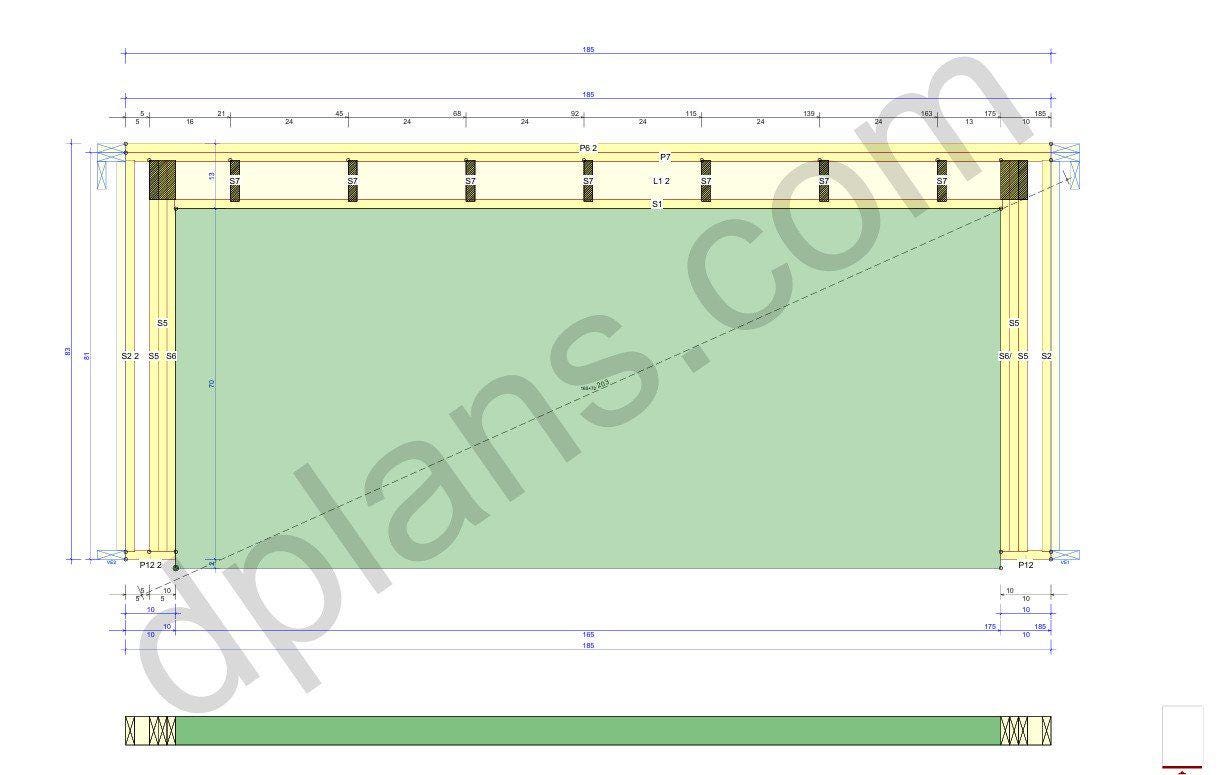 24' 3" x 16' 5" Garage Plans | Instant Download Construction Plans