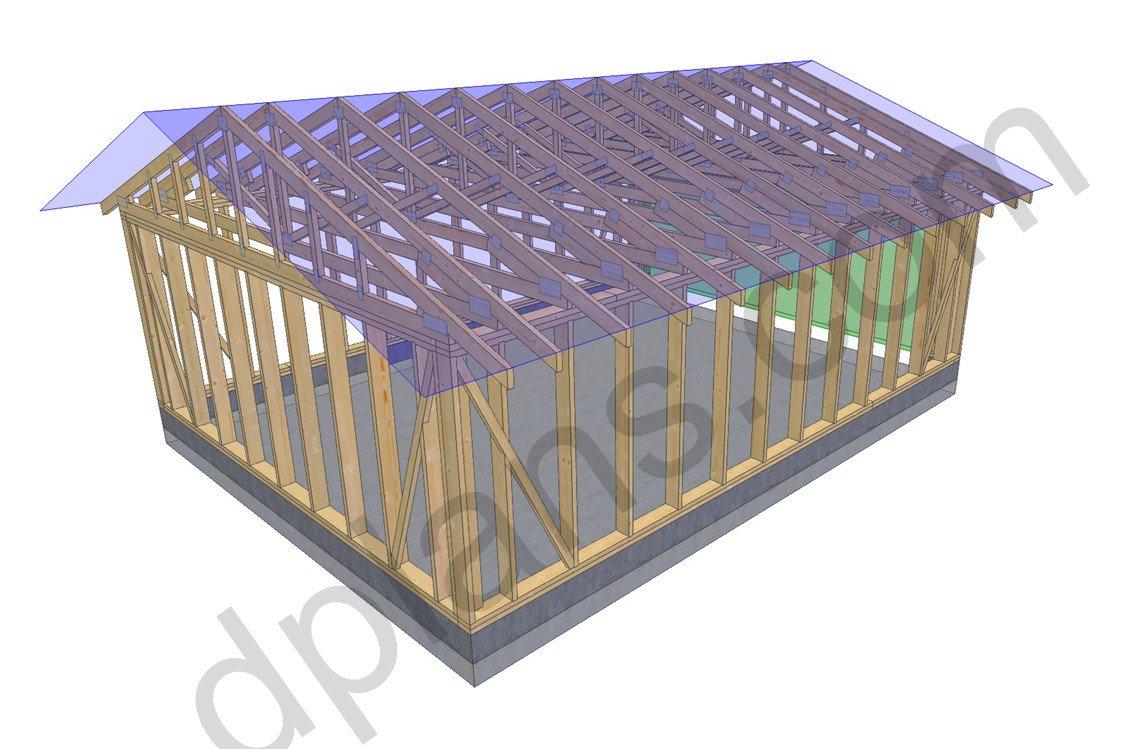 24' 3" x 18' 4" Garage Plans | Digital Garage Design Template