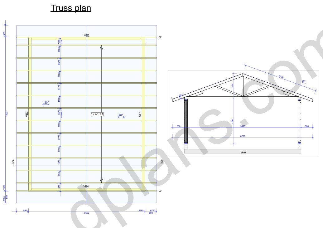 24' 3" x 18' 4" Garage Plans | Digital Garage Design Template