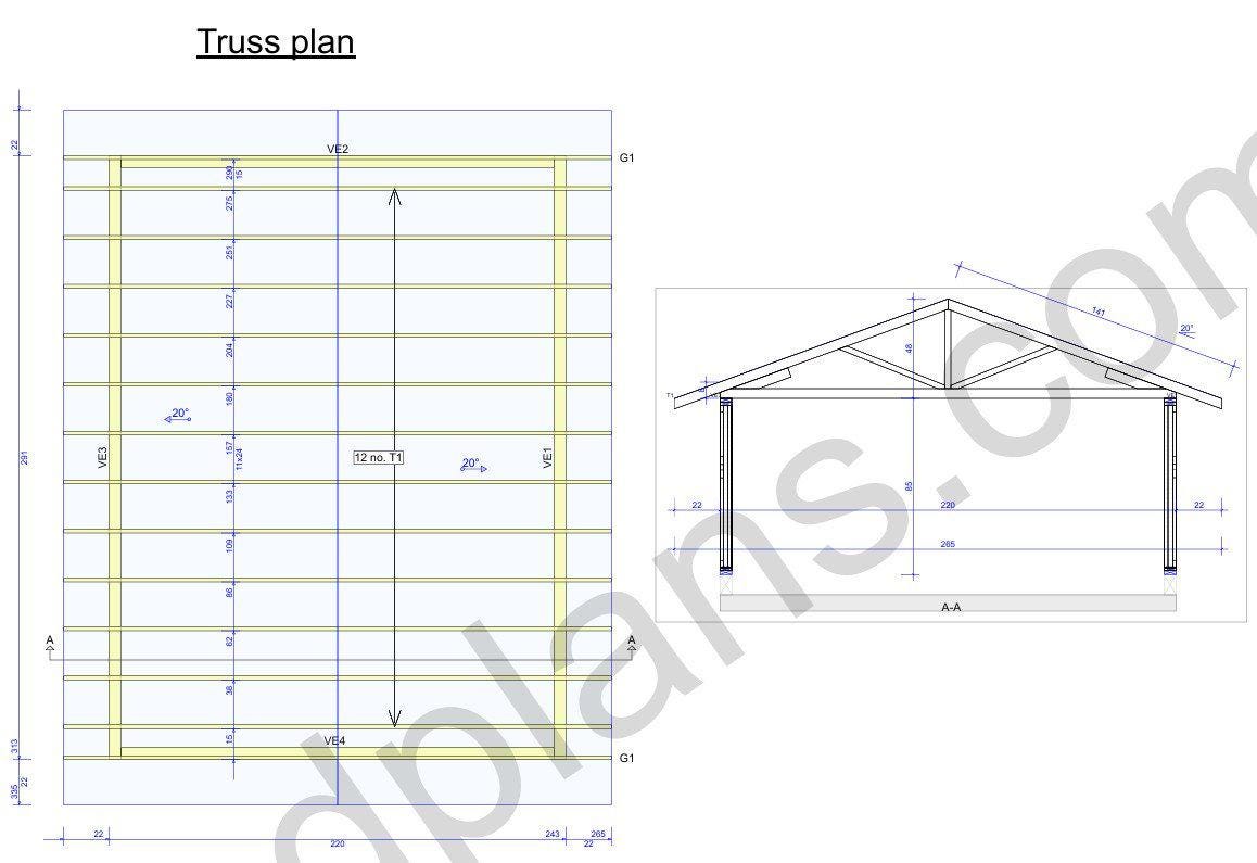 24' 3" x 18' 4" Garage Plans | Digital Garage Design Template