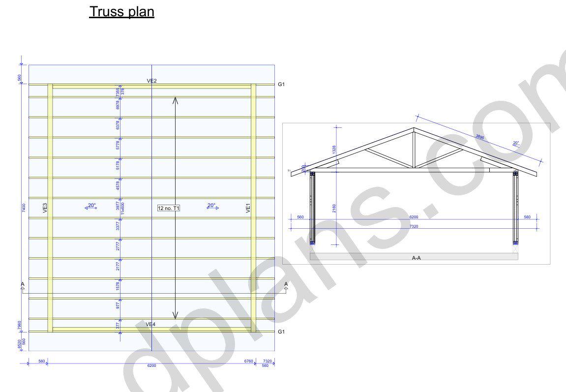 24' 3" x 20' 4" Garage Plans | Downloadable Building Blueprints PDF