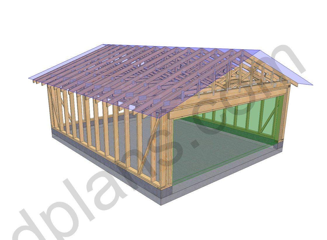 24' 3" x 20' 4" Garage Plans | Downloadable Building Blueprints PDF