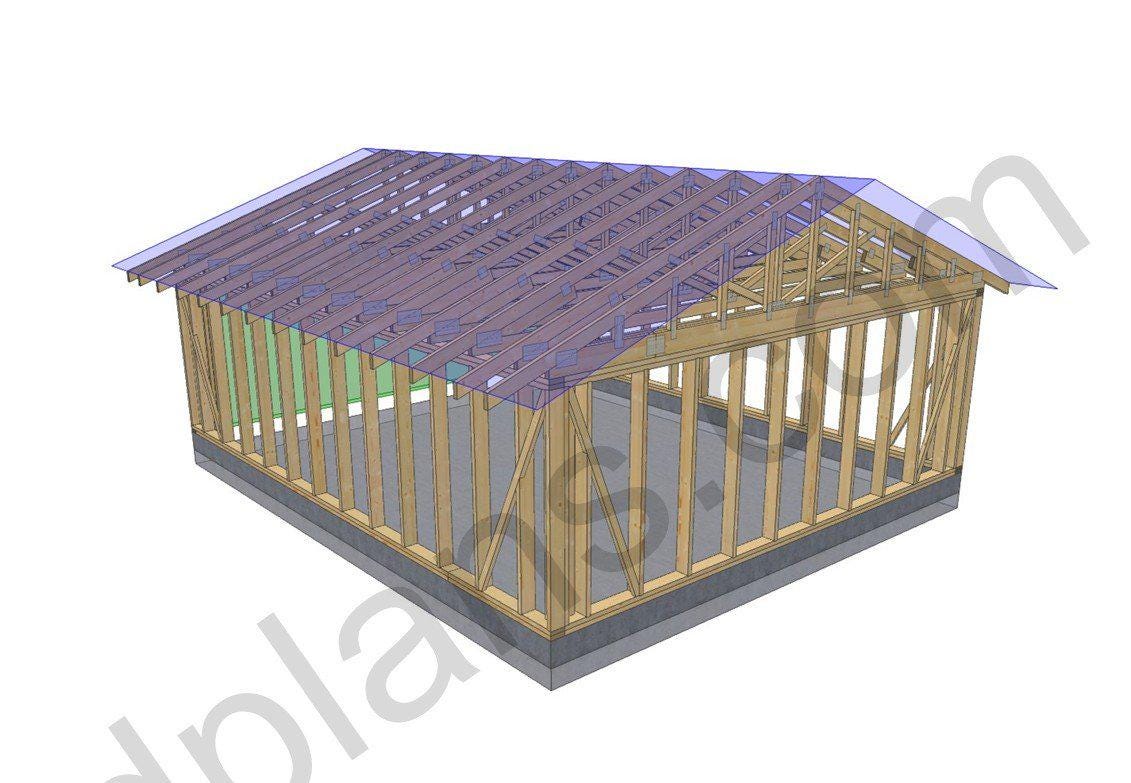 24' 3" x 20' 4" Garage Plans | Downloadable Building Blueprints PDF