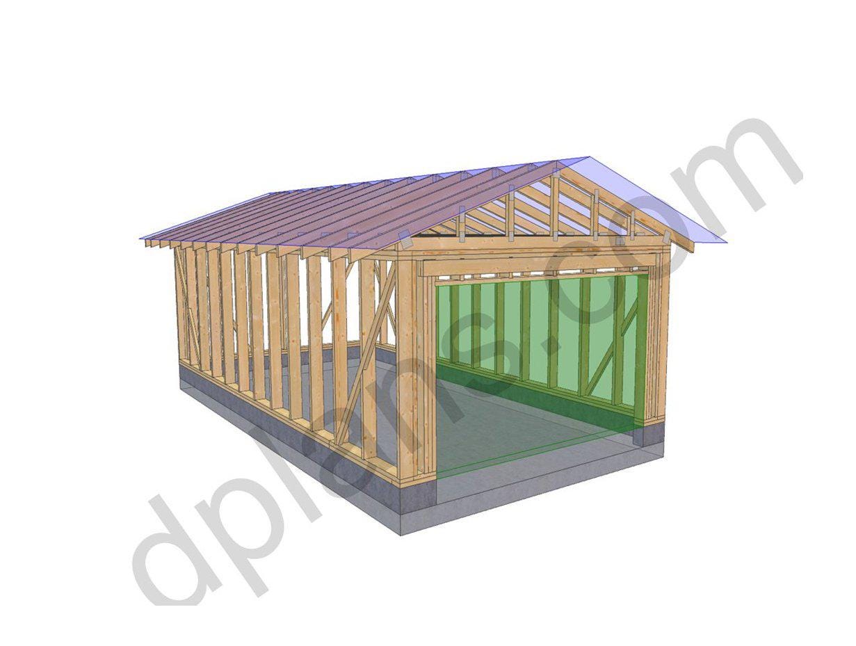 24' 3" x 12' 6" Garage Plans | Printable DIY GaragePlans