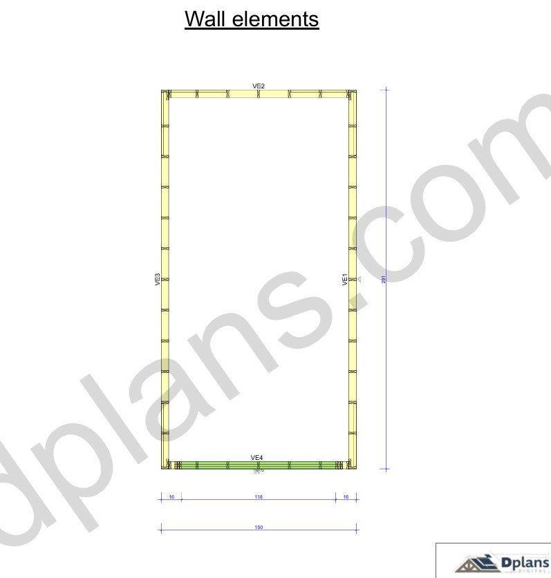 24' 3" x 12' 6" Garage Plans | Printable DIY GaragePlans