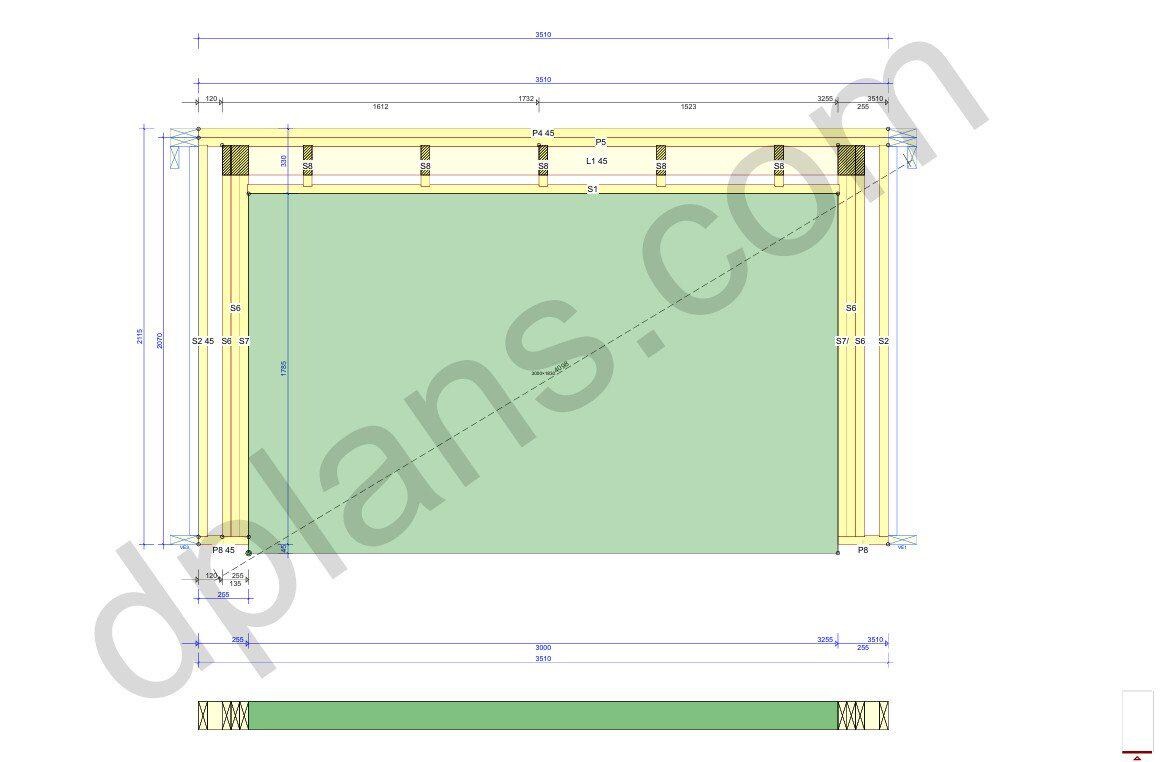 24' 3" x 12' 6" Garage Plans | Printable DIY GaragePlans
