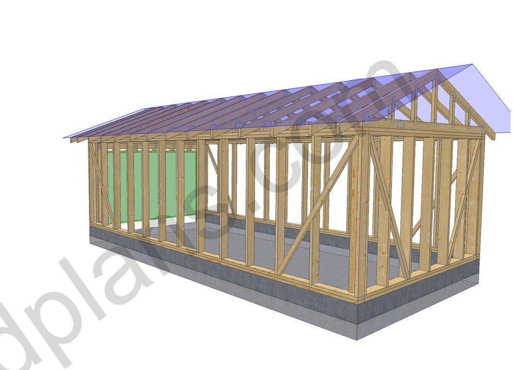 24' 3" x 12' 6" Garage Plans | Printable DIY GaragePlans