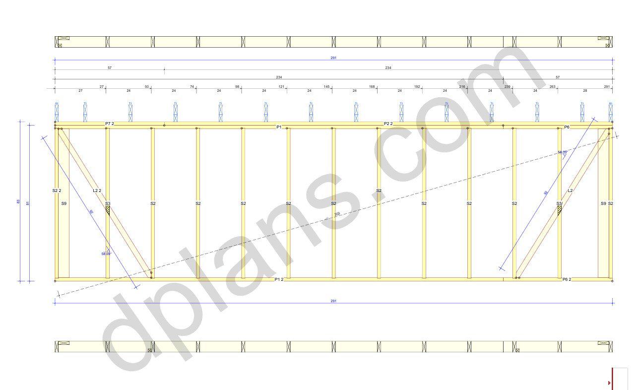 24' 3" x 12' 6" Garage Plans | Printable DIY GaragePlans