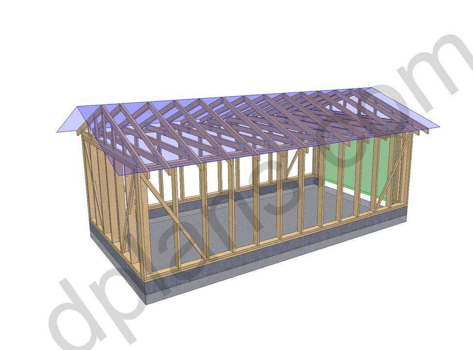 24' 3" x 12' 6" Garage Plans | Printable DIY GaragePlans