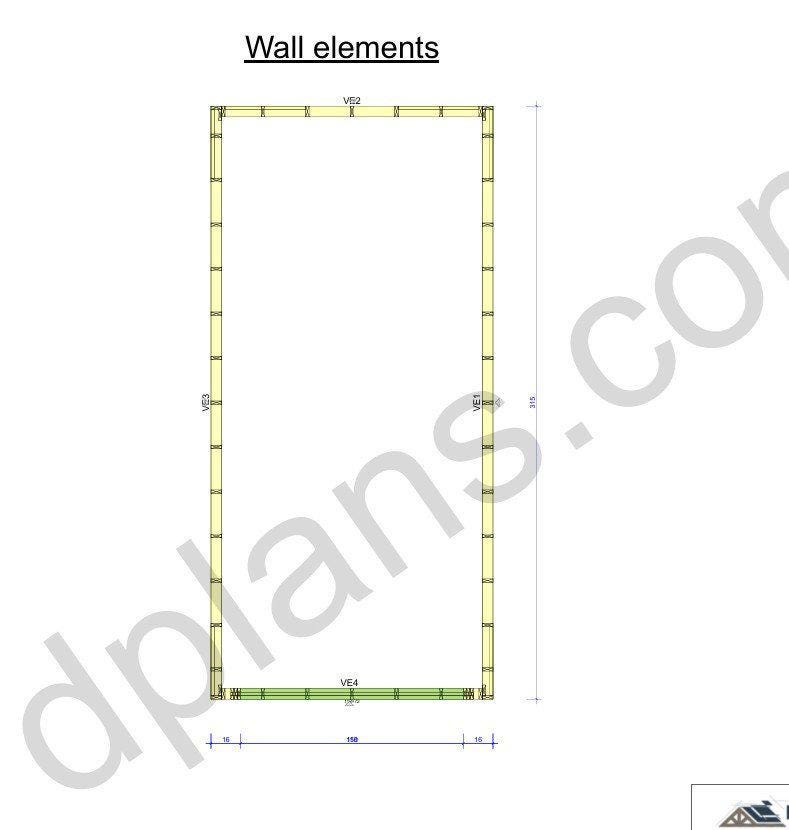 26' 3" x 12' 6" Timber Frame Garage Plans (PDF Download)