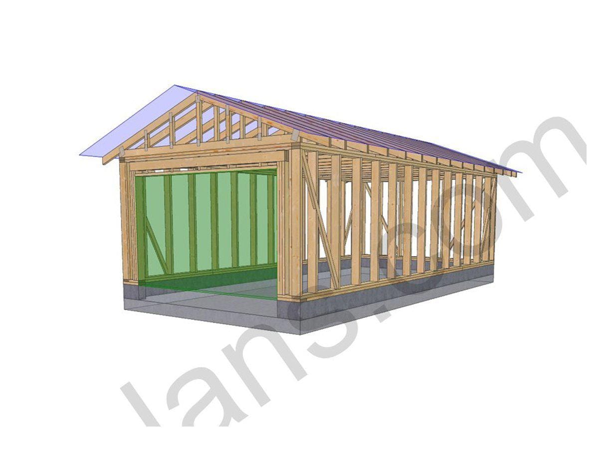 26' 3" x 12' 6" Timber Frame Garage Plans (PDF Download)