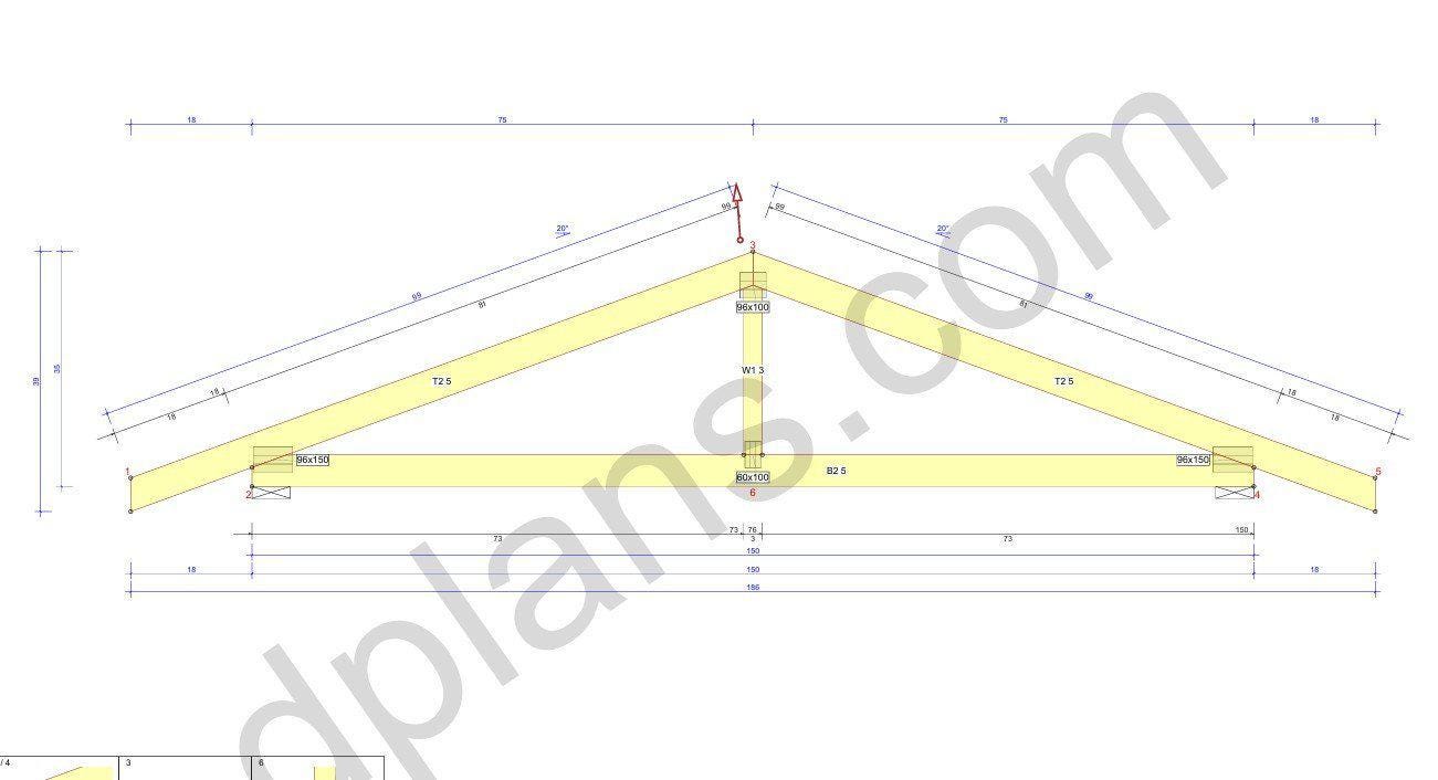 26' 3" x 12' 6" Timber Frame Garage Plans (PDF Download)