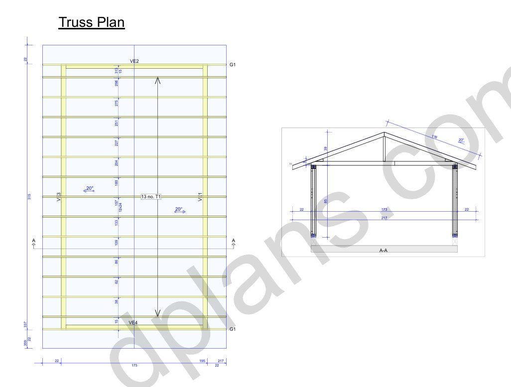 26' 3" x 14' 5" Garage Plans | PDF Garage Workshop Blueprint