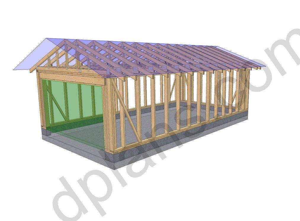 26' 3" x 14' 5" Garage Plans | PDF Garage Workshop Blueprint