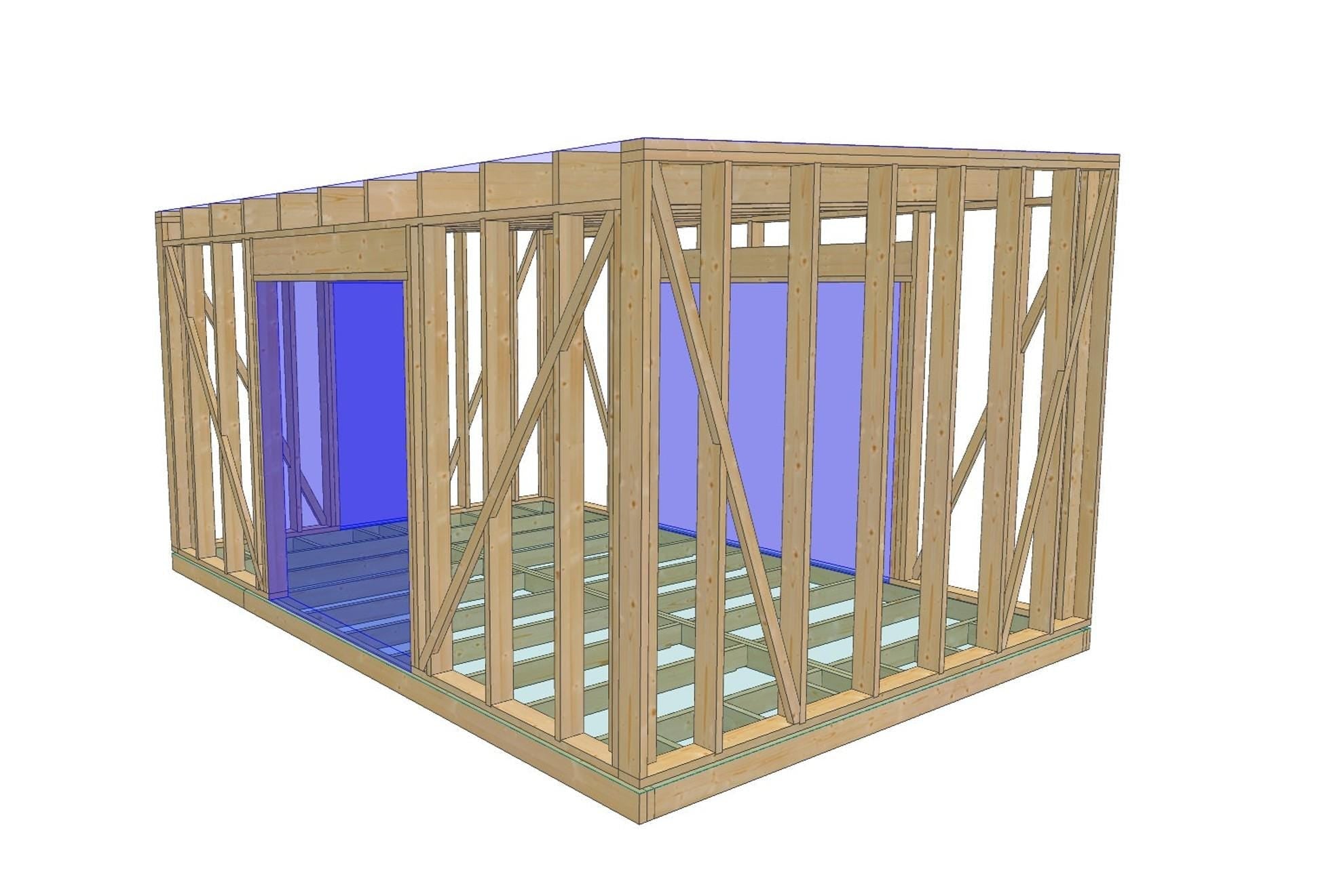13' 1" x 19' 8" Pläne für Geräteschuppen-Hütte | Kleiner Schuppen Bauplan Download