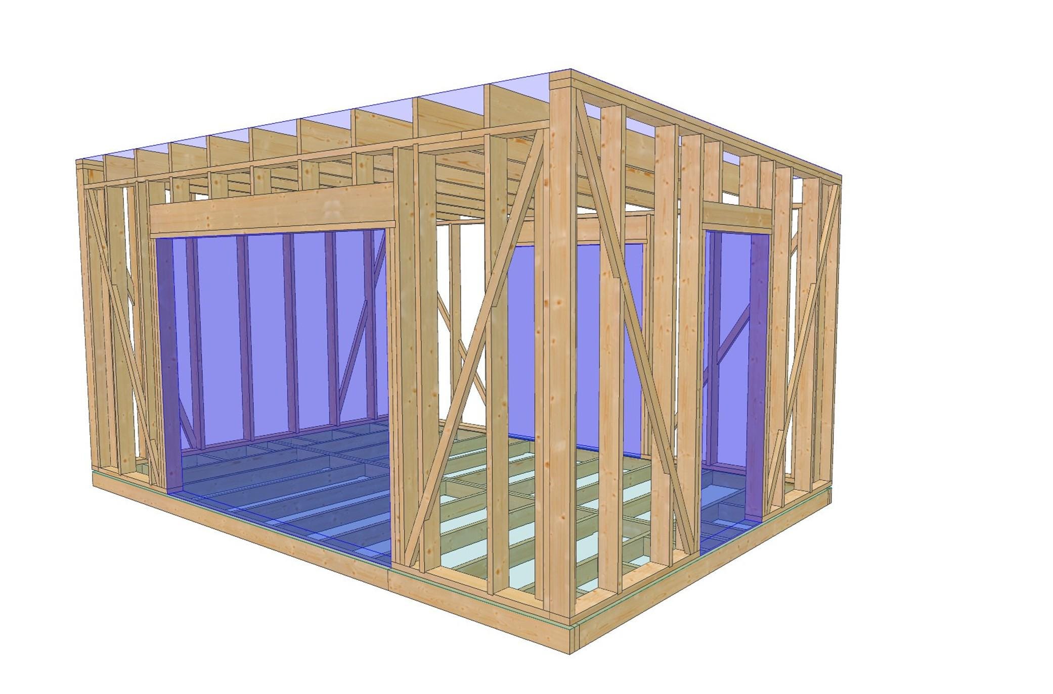 13' 1" x 19' 8" Cabin Storage Shed Plans | Small Shed Building Blueprint Download