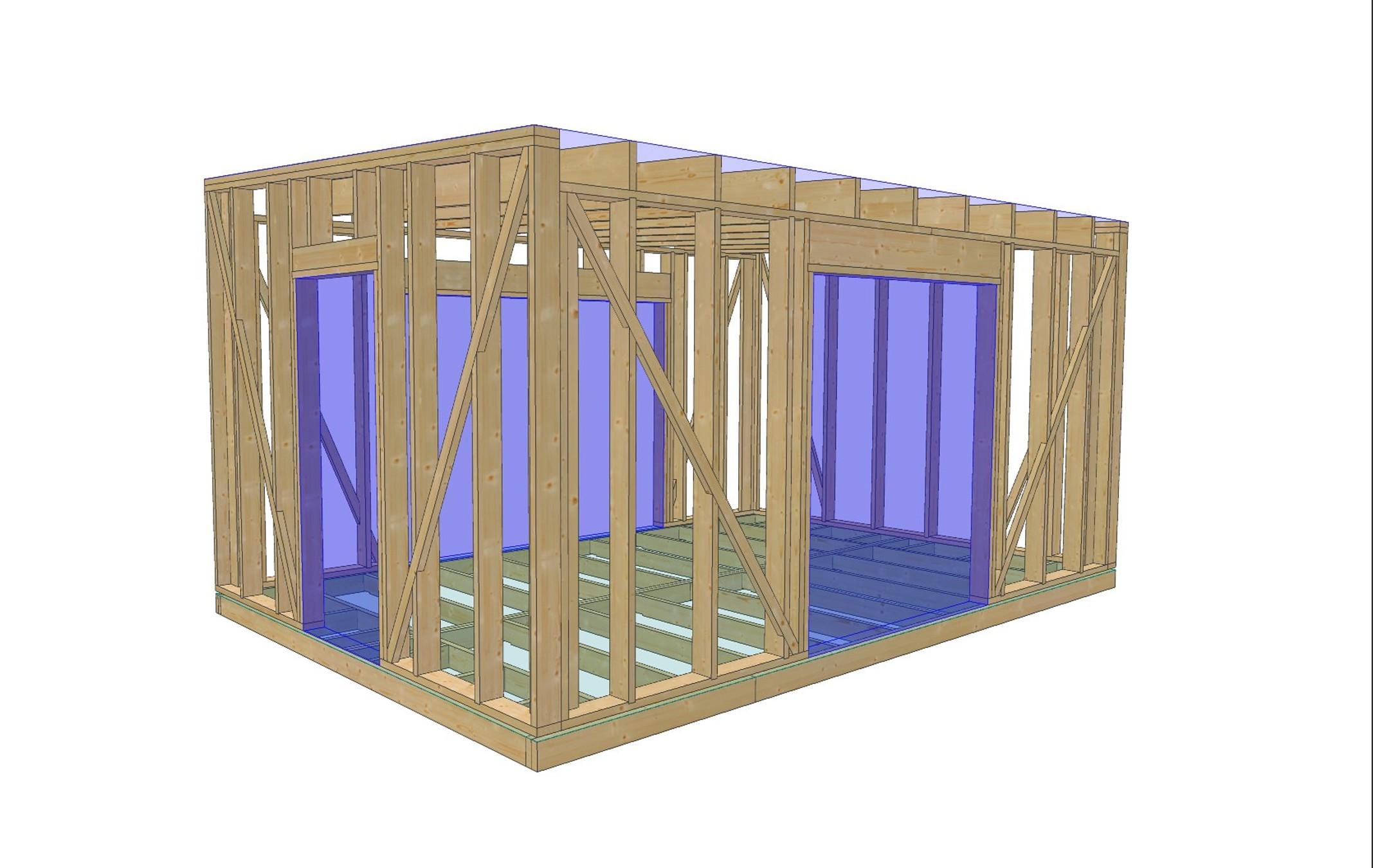 13' 1" x 19' 8" Pläne für Geräteschuppen-Hütte | Kleiner Schuppen Bauplan Download