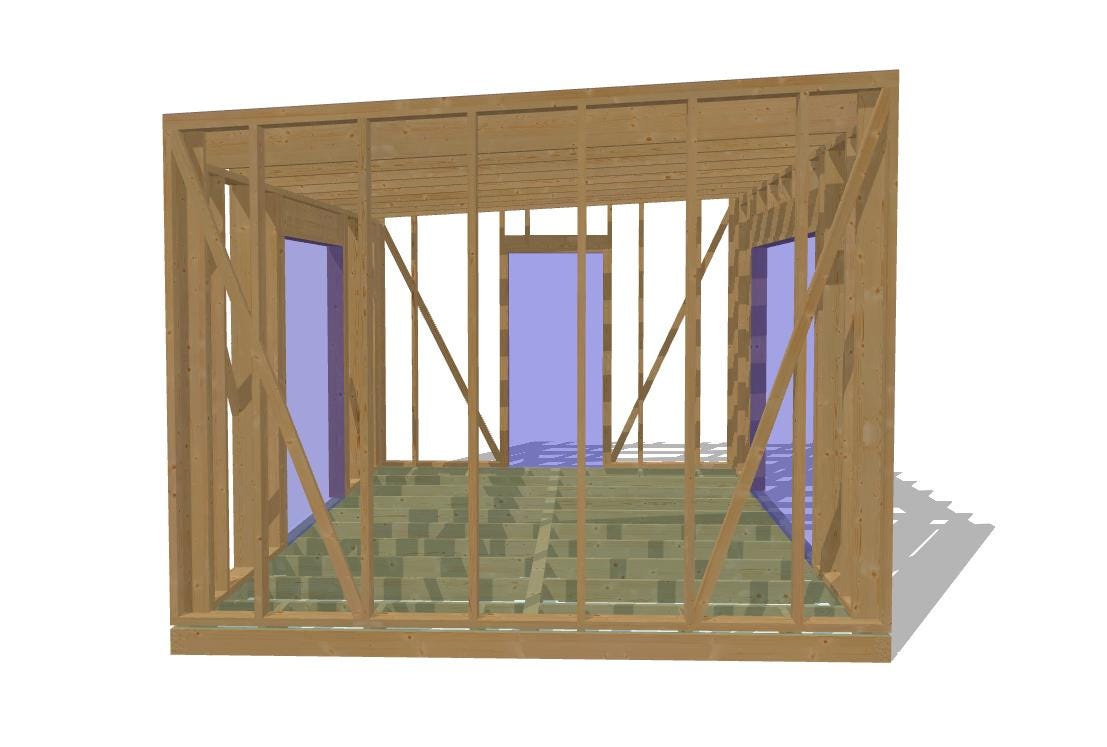 13' 1" x 19' 8" Pläne für Geräteschuppen-Hütte | Kleiner Schuppen Bauplan Download