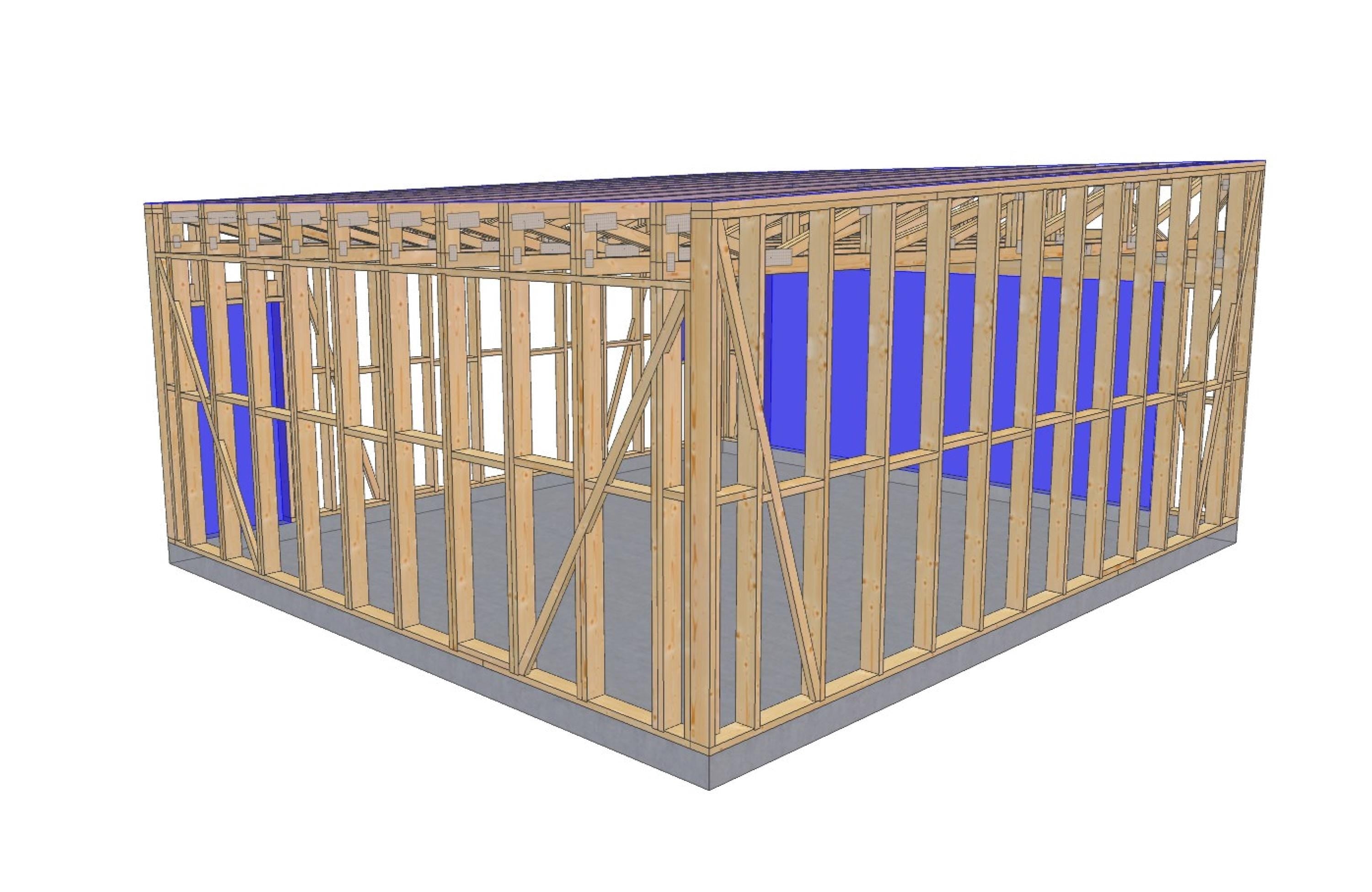 22' x 24' Timber Frame Garage With Roof Trusses