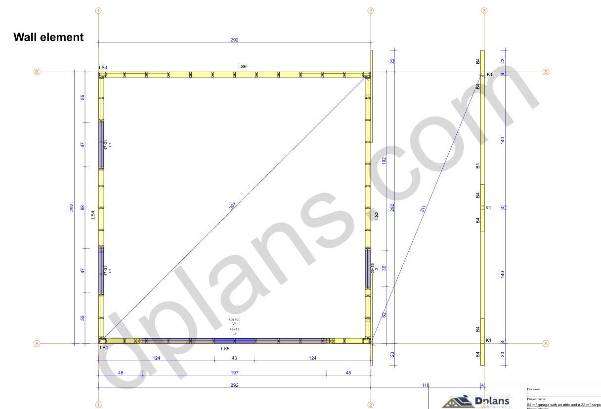 24' x 24' Garage with Loft & 24' x 10' Carport Plans | Two Story Garage Blueprint PDF