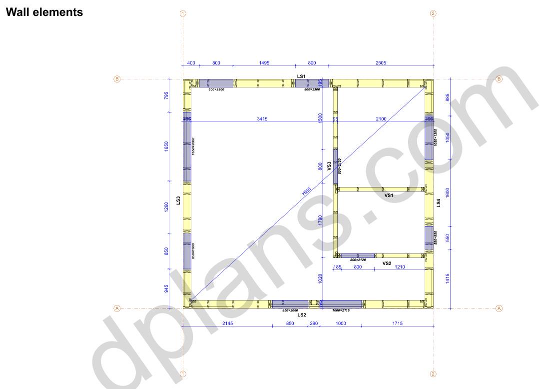 18' x 20' Timber Frame Cabin Plans | Wood Cabin Single Slope Roof Design