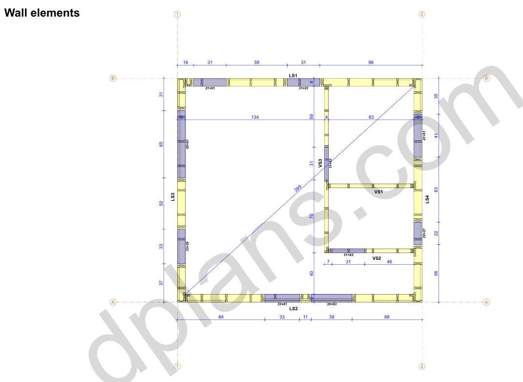 18' x 20' Timber Frame Cabin Plans | Wood Cabin Single Slope Roof Design