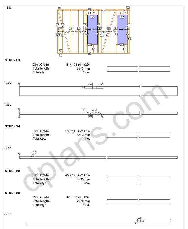 18' x 20' Timber Frame Cabin Plans | Wood Cabin Single Slope Roof Design