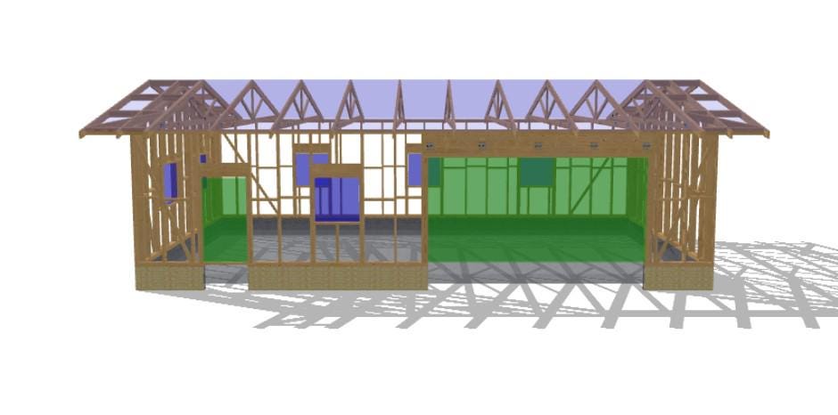 21' x 39' Large Garage Plans | Oversized Garage Blueprint with Roof Trusses