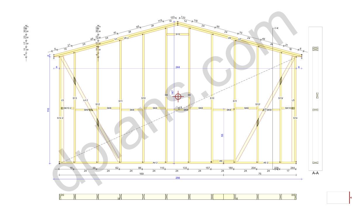 21' x 39' Large Garage Plans | Oversized Garage Blueprint with Roof Trusses