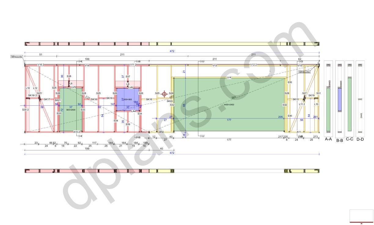 21' x 39' Large Garage Plans | Oversized Garage Blueprint with Roof Trusses