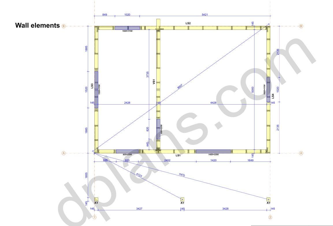17' x 24' House with 7' x 24' Carport Plans | Small Home Carport Combo Blueprint