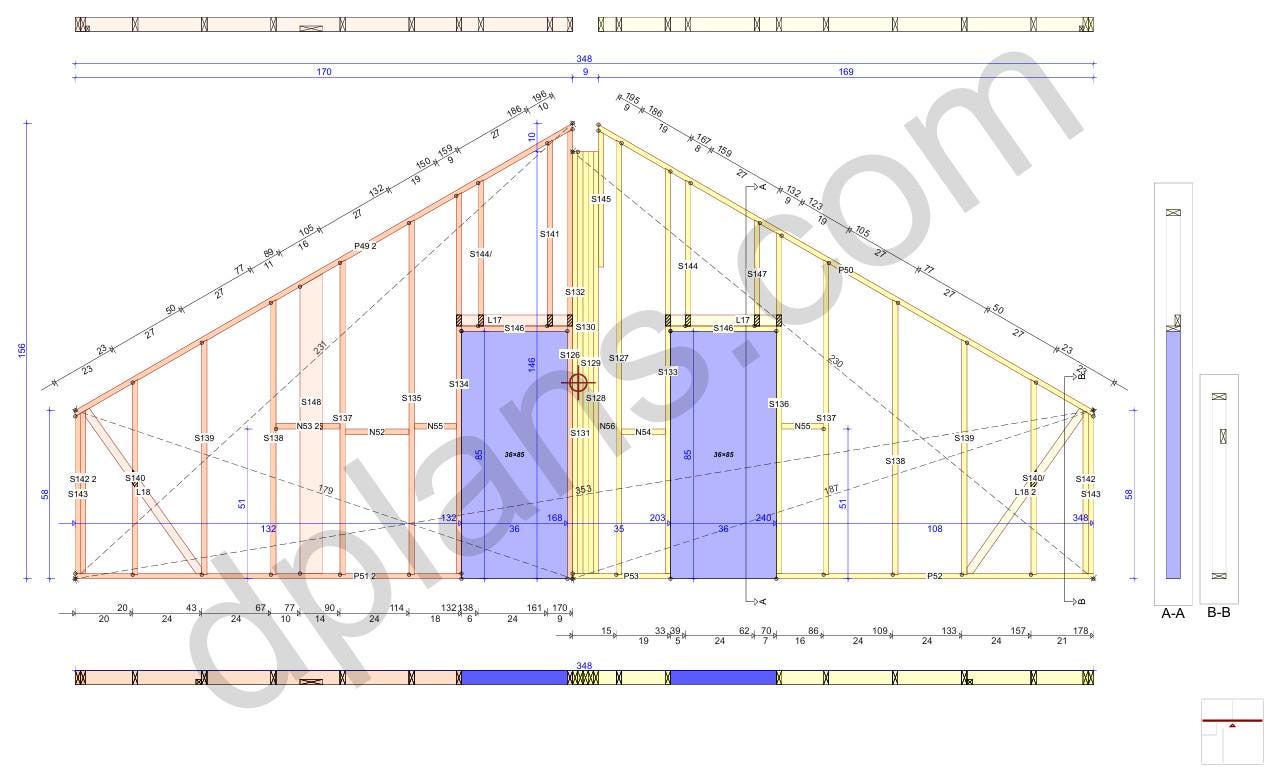 32' x 30' Baupläne für Holzrahmen-Haus mit Dachboden | Holzhaus mit Galerie Bauplan