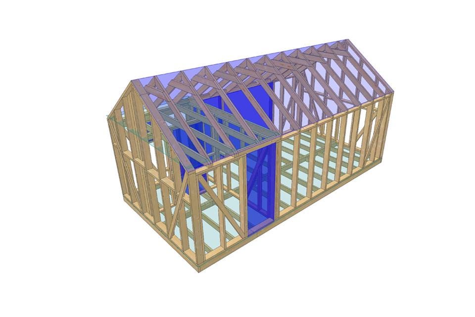 12' x 23' Gästehaus mit Galerie Baupläne | Sommerhaus-Bauplan PDF