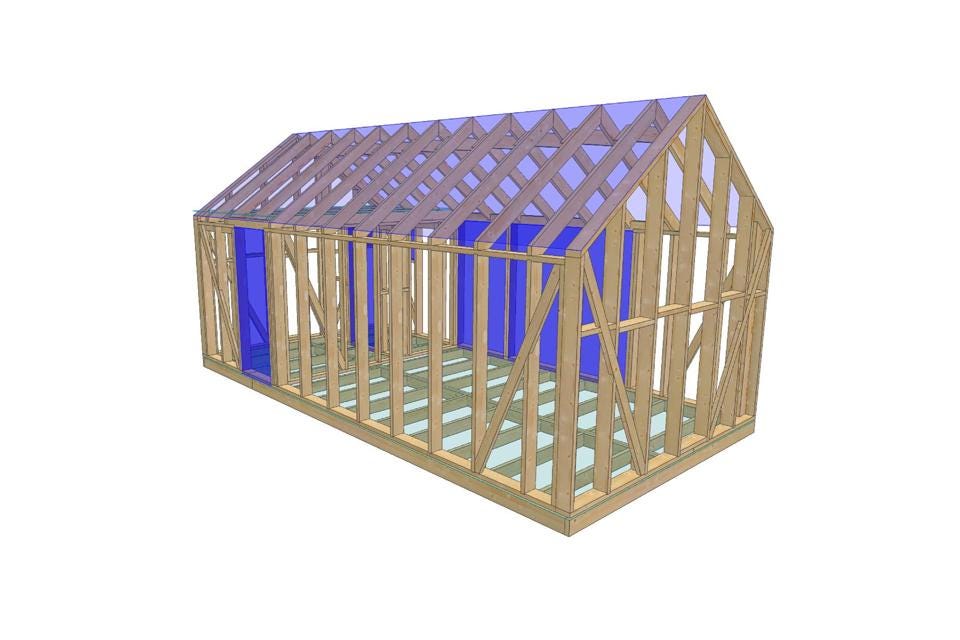12' x 23' Gästehaus mit Galerie Baupläne | Sommerhaus-Bauplan PDF