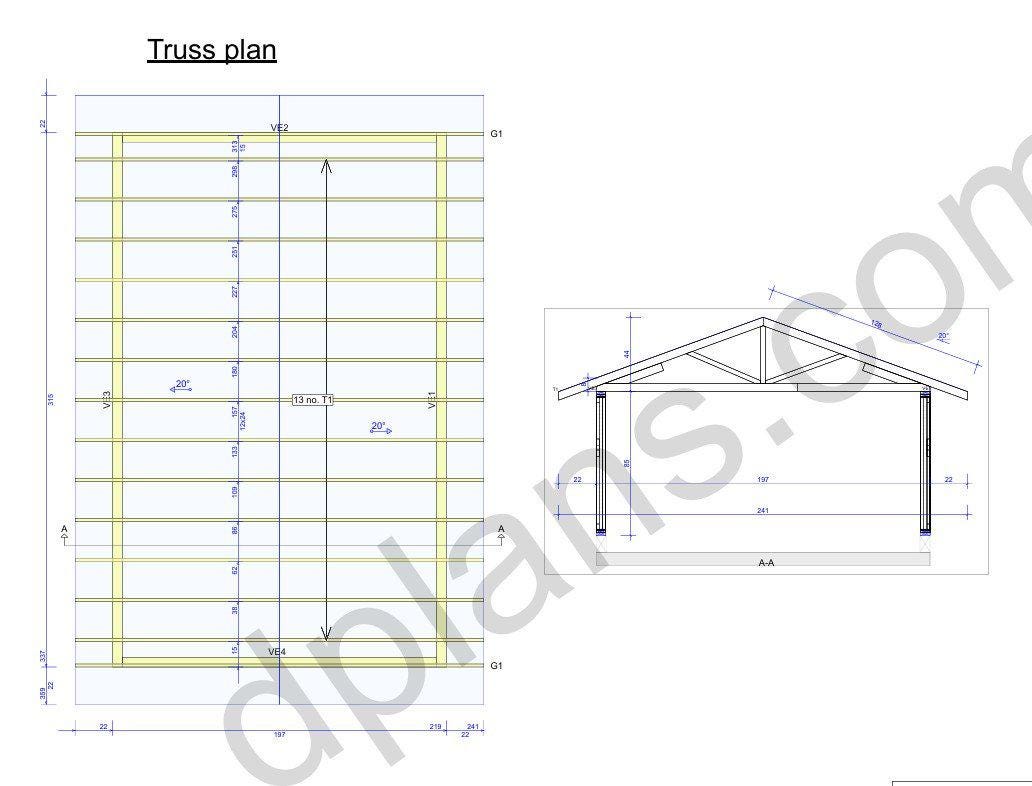 26' 3" x 16' 5" Garage Plans