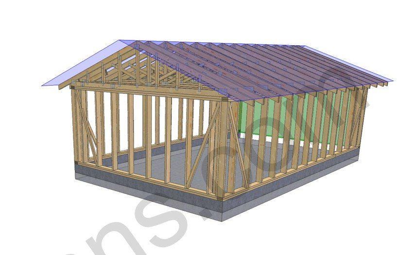 26' 3" x 16' 5" Garage Plans