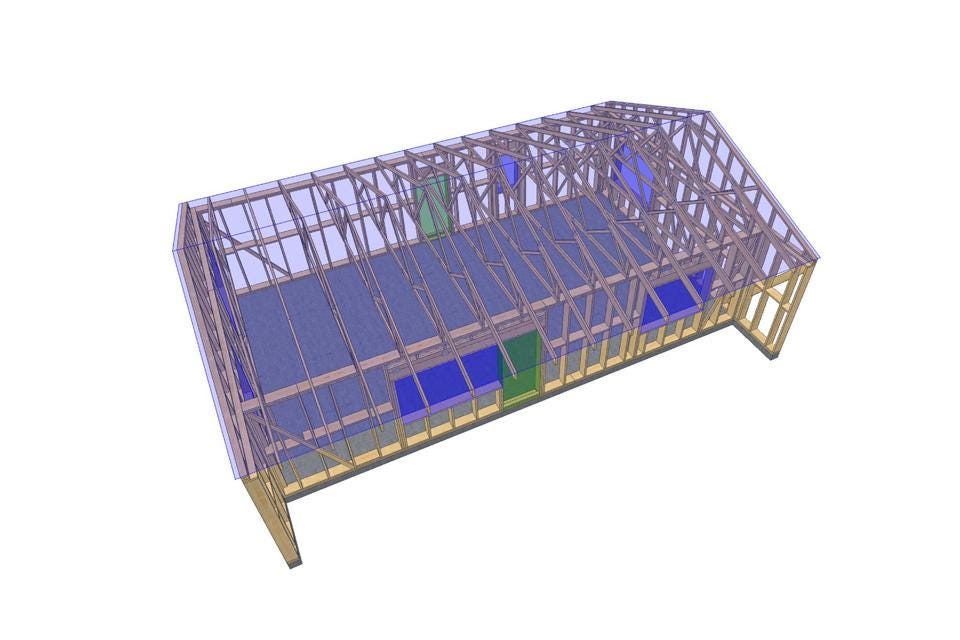 42' 7" x 29' 5" Baupläne für Haus mit Terrasse | Wohnhaus-Bauplan Download