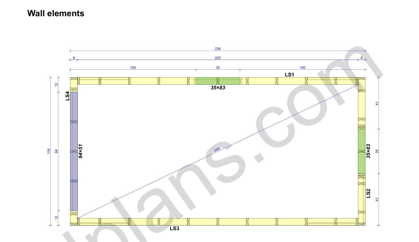 19' 8" x 9' 10" Baupläne für Holzrahmenhütte | Kleiner Geräteschuppen Bauplan