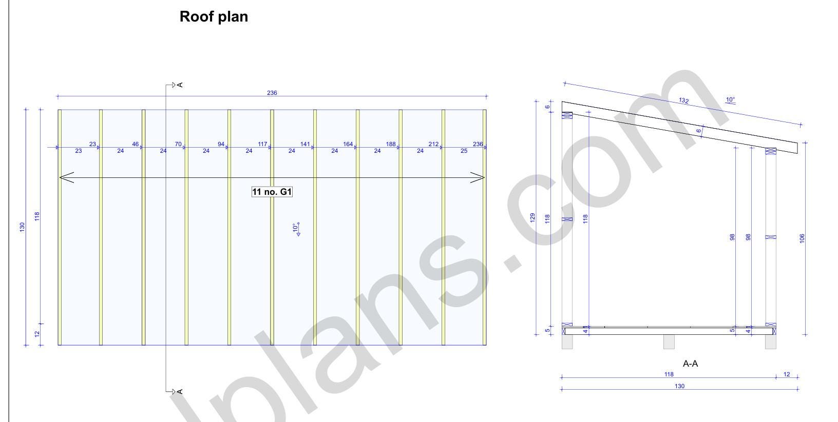 19' 8" x 9' 10" Baupläne für Holzrahmenhütte | Kleiner Geräteschuppen Bauplan
