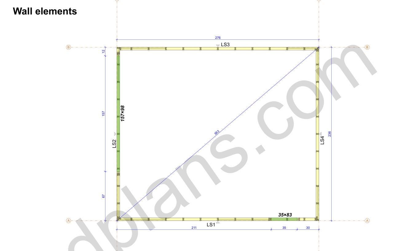 19' 8" x 23' Garage Plans with 10' Height | Tall Ceiling Garage Blueprint PDF